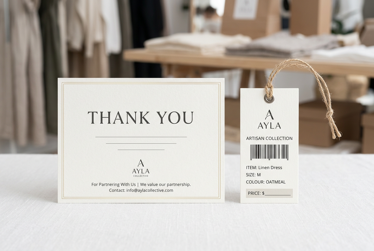 Thankyou card and Price tag 1000